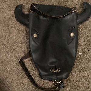 Handmade Bull head leather backpack